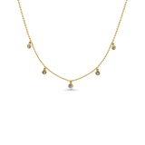 Dangling Diamond Bezel Necklace (.15) - 5 Stations