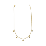 Dangling Diamond Bezel Necklace (.15) - 5 Stations