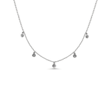 Dangling Diamond Bezel Necklace (.15) - 5 Stations