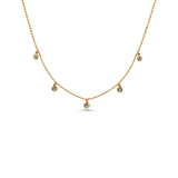Dangling Diamond Bezel Necklace (.15) - 5 Stations