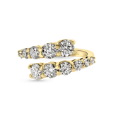 Graduated Diamond Crossover Ring
