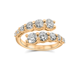 Graduated Diamond Crossover Ring