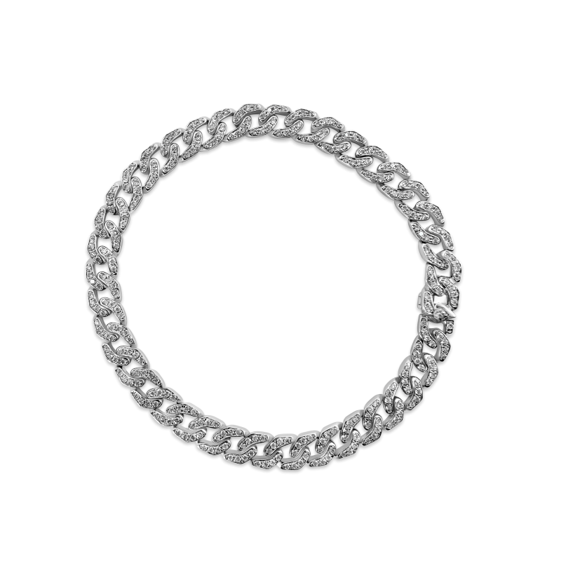 Mini Flat Diamond Curb Link Bracelet