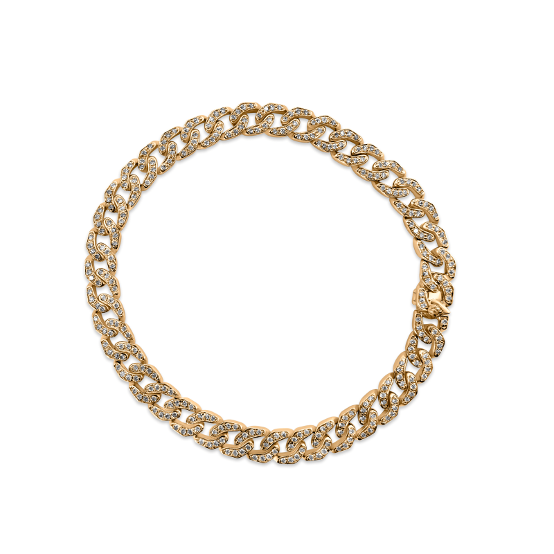 Mini Flat Diamond Curb Link Bracelet