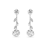 Boucles d'oreilles pendantes Camelia petites et grandes 