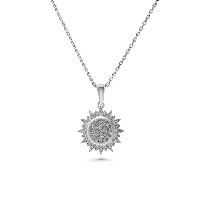 Sunburst Diamond Pendant 10mm