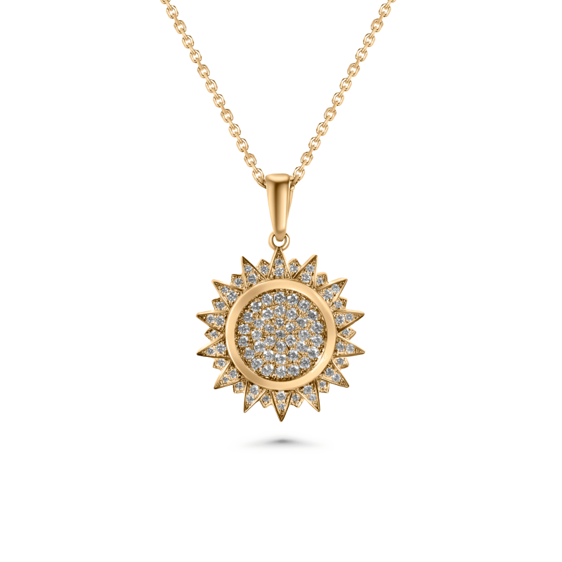 Sunburst Diamond Pendant 12mm