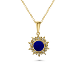 Sunburst Lapis Pendant 12mm