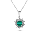 Sunburst Malachite Pendant 8mm