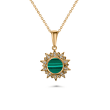 Sunburst Malachite Pendant 10mm