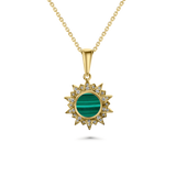 Sunburst Malachite Pendant 10mm