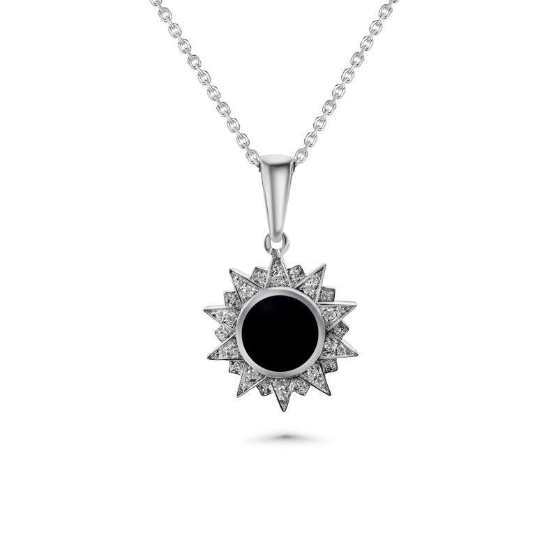 Sunburst Onyx Pendant 10mm