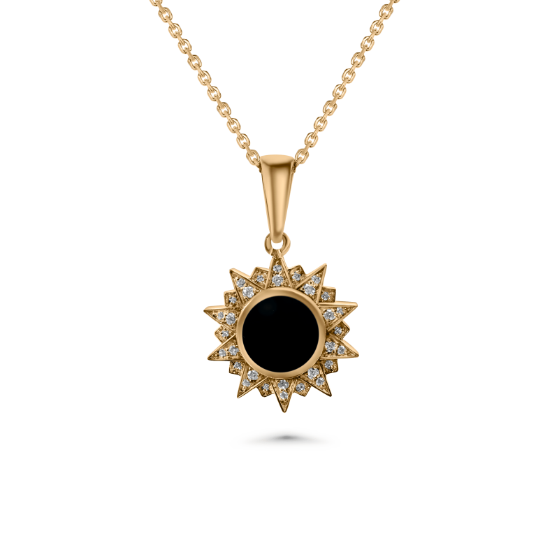 Sunburst Onyx Pendant 8mm