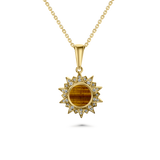 Sunburst Tiger Eye Pendant 8mm