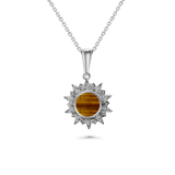 Sunburst Tiger Eye Pendant 8mm